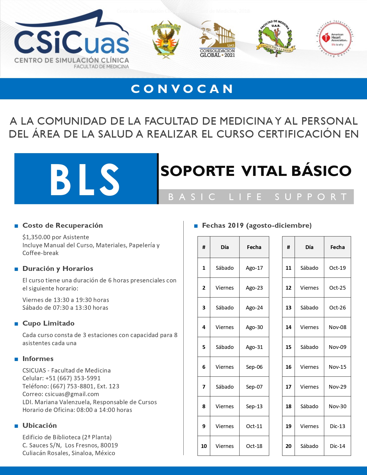 Curso Certificación en BLS (Basic Life Support) Soporte Vital Básico
