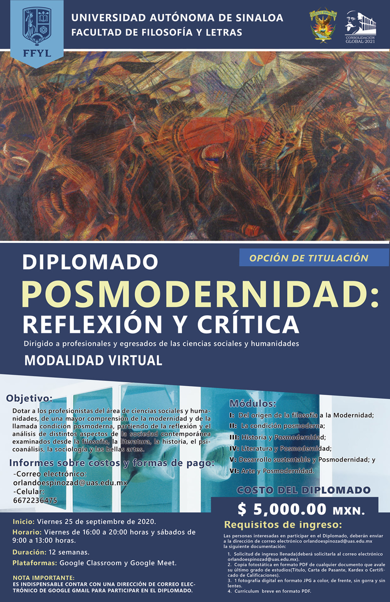 Diplomado Posmodenidad: Reflexión y Crítica (modalidad virtual)