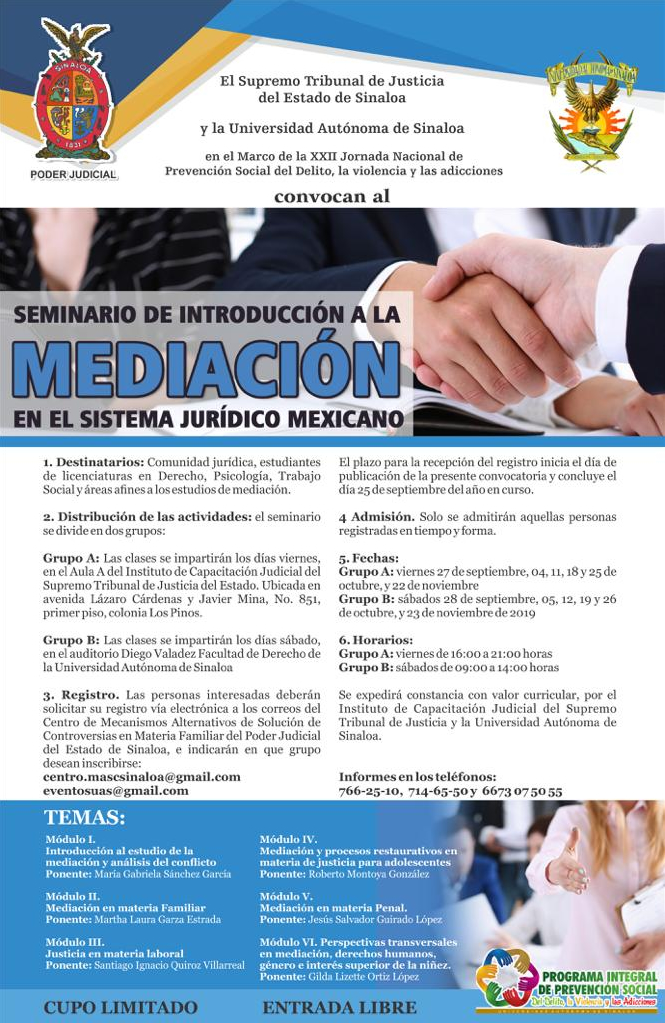 Seminario de Introducción a la Mediación en el Sistema Jurídico Mexicano