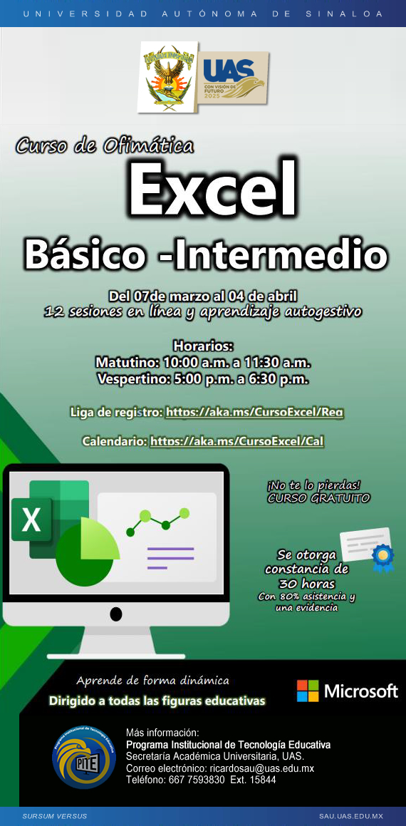 Curso de ofimática: Microsoft Excel Básico-Intermedio (modalidad virtual)