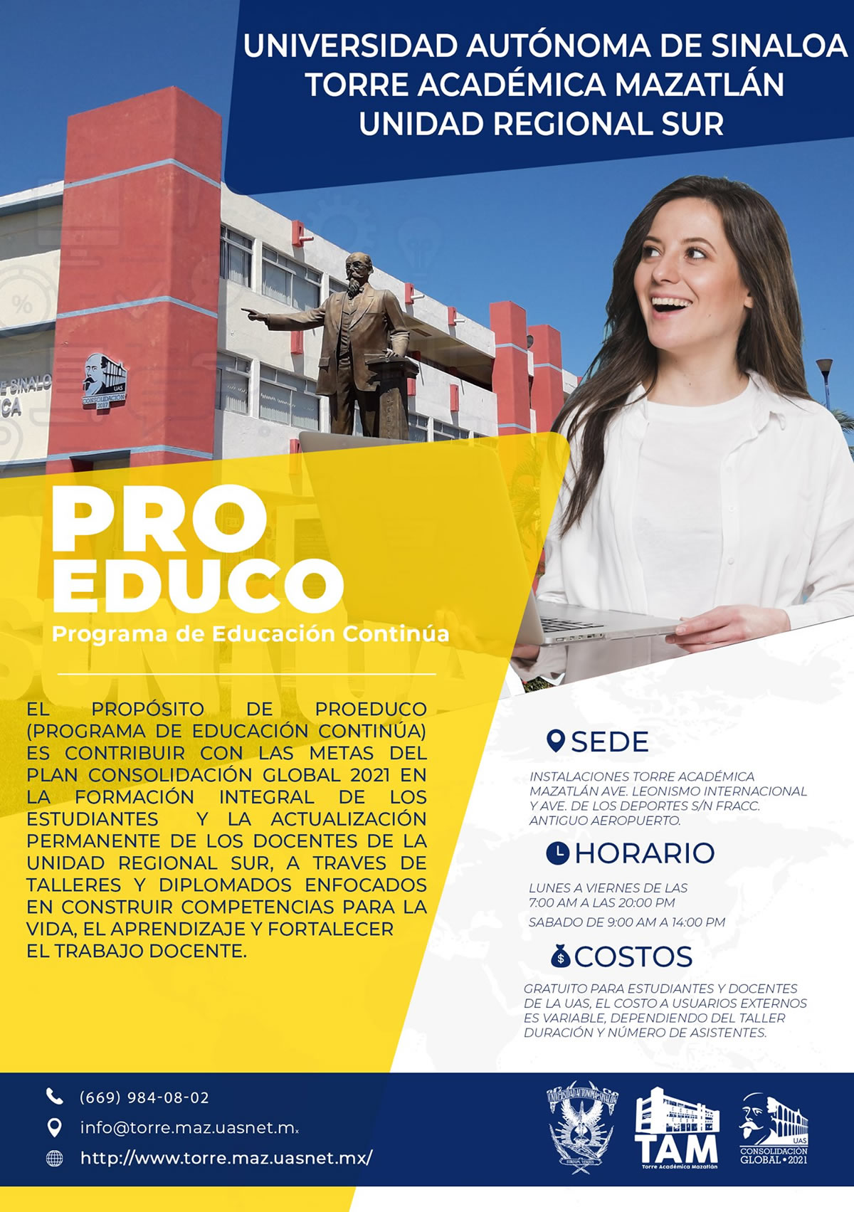 Programa de Educación Continua PROEDUCO de Torre Académica Mazatlán UAS 2020-2021