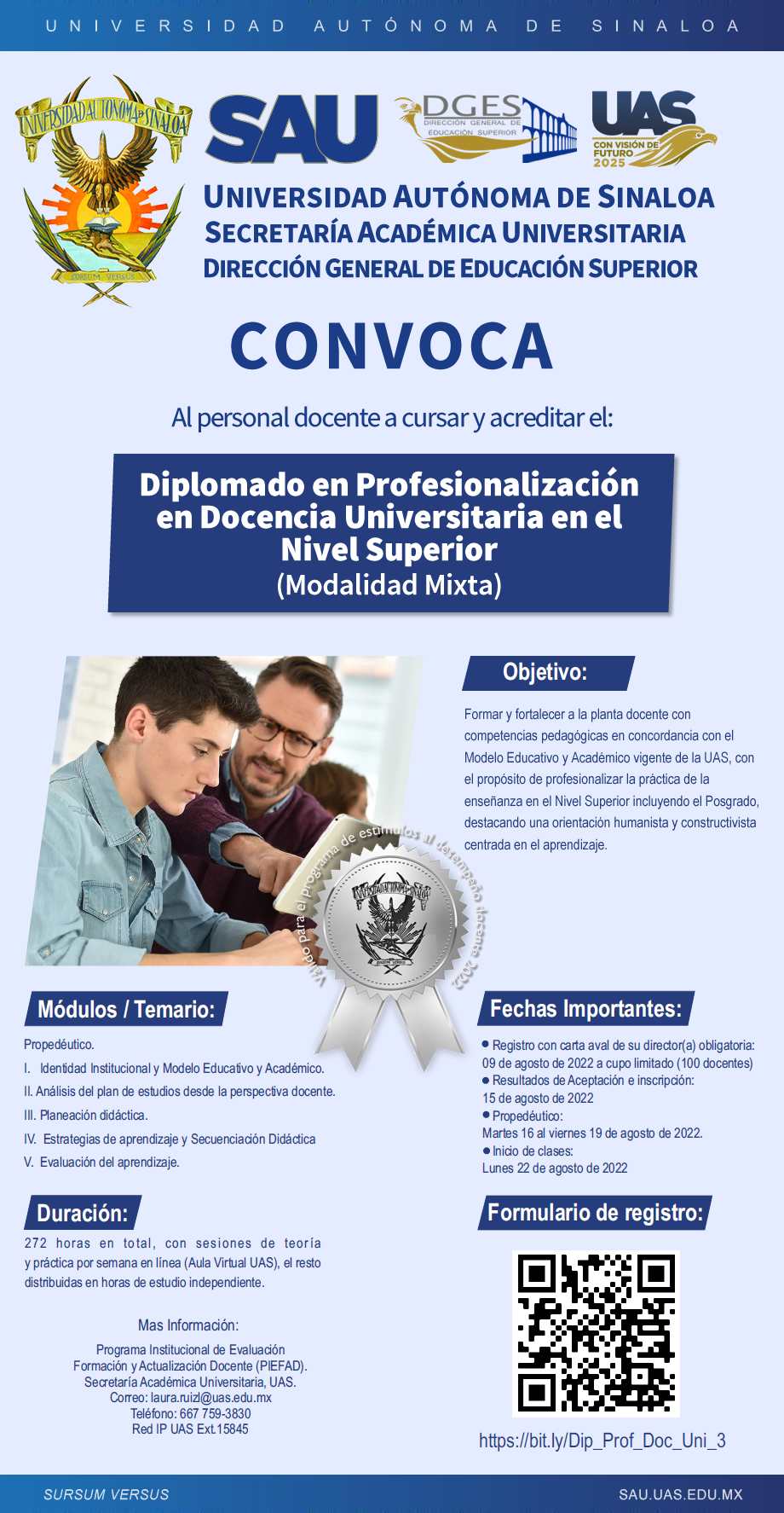 Diplomado en Profesionalización en Docencia Universitaria en el Nivel Superior (Modalidad Mixta)