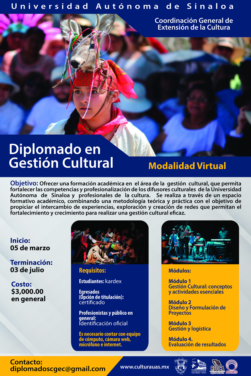 Diplomado en Gestión Cultural (modalidad virtual)