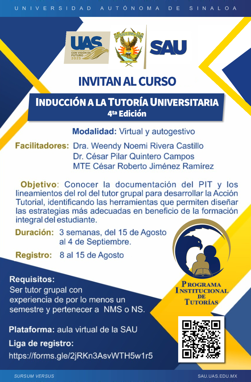 Curso: Inducción a la Tutoría Universitaria, 4ta. Edición (vitual y autogestivo) 2022-2023-1
