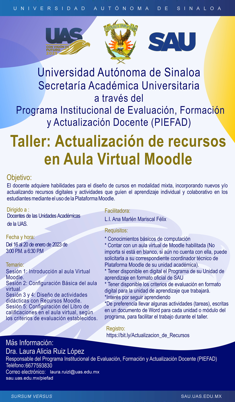 Taller: Actualización de Recursos en Aula Virtual Moodle 2022-2023-2