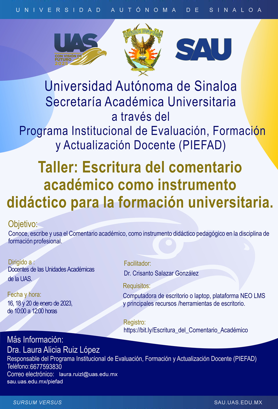 Taller: Escritura del comentario académico como instrumento didáctico para la formación universitaria 2022-2023-2