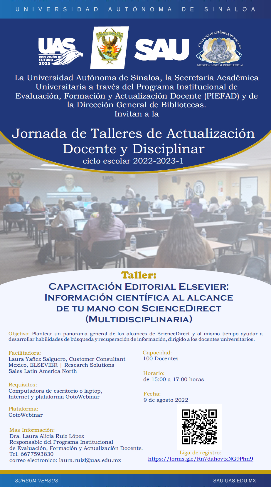 Taller: Capacitación Editorial Elsevier: Información científica al alcance de tu mano con ScienceDirect (Multidisciplinaria)