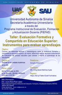 Taller: Evaluación Formativa y Compartida en Educación Superior: Instrumentos para evaluar aprendizajes 2022-2023-2