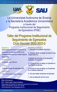 Taller del Programa Institucional de Seguimiento de Egresados, Unidad Regional Norte, Ciclo Escolar 2022-2023-2